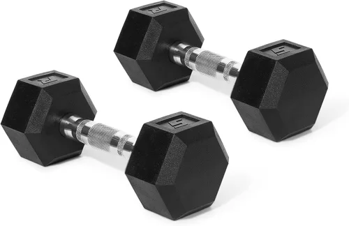 Vista 2 de RitFit Juego de mancuernas hexagonales revestidas de PVC de 5 a 650 libras con estante opcional para gimnasio en casa, peso de mano con mango