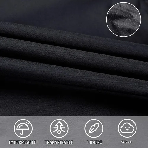 Vista 6 de SaphiRose - Poncho de lluvia unisex impermeable con capucha para mujeres adultas con bolsillos A-negro-blanco