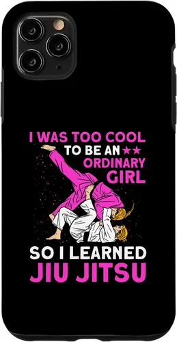 Vista 11 de Funda de Jiu Jitsu brasileño para iPhone 15 demasiado genial para ser una chica ordinaria