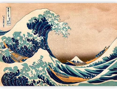 Vista 11 de artgeist Mural de pared Ola como Kanagawa 98 x 69 pulgadas - Papel tapiz no tejido de vellón para decoración de pared, impresión fotográfica, diseño