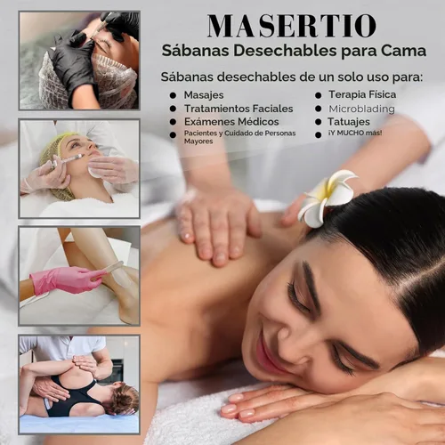 Vista 3 de Funda Desechable para Cama de Masaje - Material Desechable No Tejido - Ideal para Spa, Mesa de Masaje, Tatuaje, Mesa de Depilación con Cera