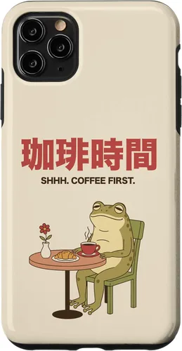 Vista 13 de Japanese Coffee Time Frog Retro Cafe Aesthetic Case for iPhone 17