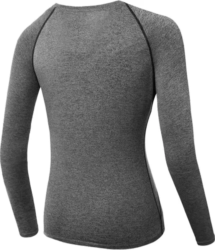 Vista 28 de CADMUS Paquete de 1 o 3 camisetas de entrenamiento de manga larga para mujer, camiseta de compresión de ajuste seco para correr