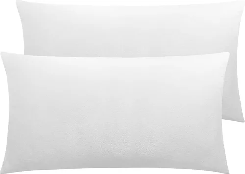 Vista 36 de NTBAY Fundas de almohada de terciopelo con cremallera, paquete de 2 fundas de almohada de viaje de franela de lujo, 13 x 18 pulgadas, color negro
