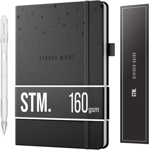 Vista 25 de Cuaderno de cuadrícula de puntos con viñetas Cuadernos diarios A5 para escritura personal, trabajo, mujeres papel grueso de 120gsm, tapa dura
