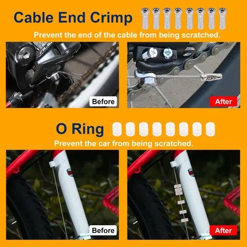 Vista 5 de weideer Cable de freno de bicicleta Cable de cambio Kit de carcasa de cable de bicicleta Kit de cable de freno de bicicleta Línea de transmisión