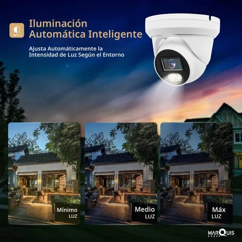 Vista 2 de Marquis Cámara Domo Torreta IP PoE de 4MP con Audio, Cámara de Seguridad IP Clasificada para Exteriores, Resistente al Agua IP66, Lente Gran Angular
