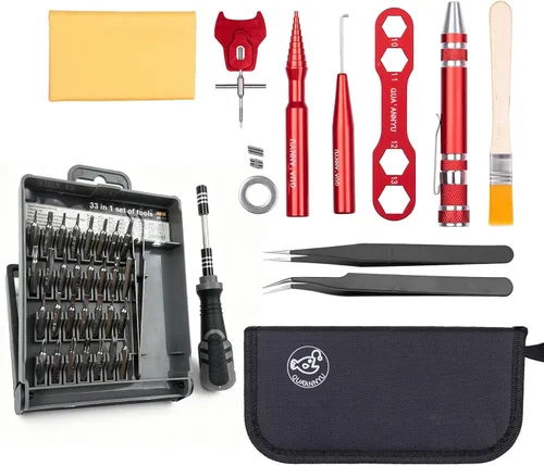 Vista 7 de QUA'ANNYU Fishing Reel Maintenance Kit, Professional Fishing Reel Care & Repair Tool Set with 24/30/38-in-1 Screwdriver Set