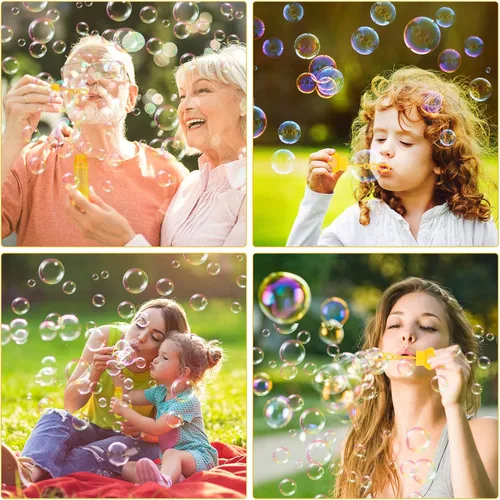 Vista 5 de Burbujas para niños, juguete de goma para fiestas, 24 varitas de burbujas para exteriores, regalo de fiesta de cumpleaños, juguete de baño, pato