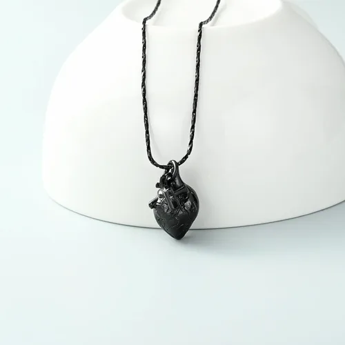 Vista 13 de Imrsanl Collar con colgante de joyería de cremación para cenizas – Collar anatómico de urna de corazón para cenizas – Medallones conmemorativos
