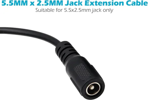 Vista 3 de Cable de extensión de alimentación CC de 0.217 in x 0.098 in, cable de extensión de 10 pies de 0.217 x 0.098 in, enchufe macho a hembra, cable