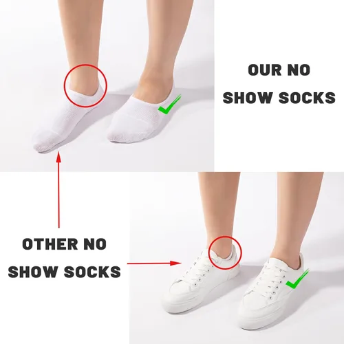 Vista 4 de IDEGG Calcetines invisibles para mujeres y hombres, 12 pares de calcetines atléticos antideslizantes de corte bajo casuales con antideslizantes