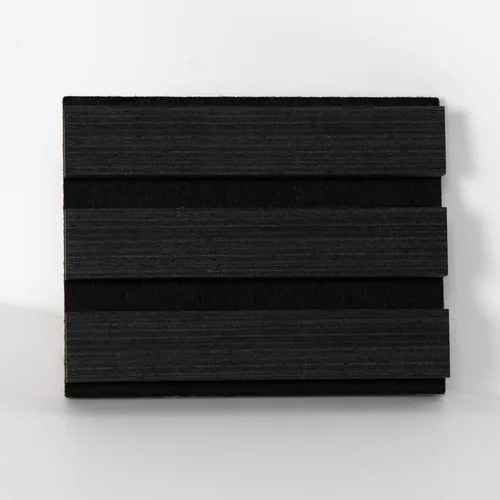 Vista 2 de SMARTSTANDARD 1 pieza panel de pared de madera de muestra, paneles de madera acanalada 3D para decoración de pared interior, paneles de madera Roble