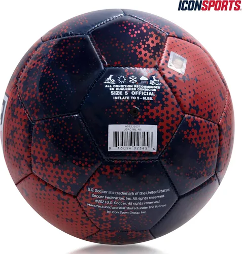 Vista 3 de Icon Sports Balón de fútbol con licencia oficial de la Federación de Fútbol de Estados Unidos - USA01BL azul marino, talla 5