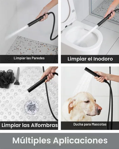 Vista 6 de Aolemi - Sistema de ducha con cabezal de lluvia y portátil, 8 pulgadas, negro mate
