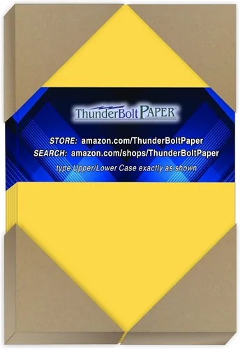 Vista 11 de 100 brillante amarillo dorado 65LB cover card de papel – 3" x 5" (3 x 5 inches) Tamaño photo card frame – 65 lb/Libra luz peso cartulina