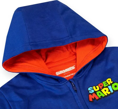 Vista 4 de SUPER MARIO Sudadera con capucha y cremallera para niños Mario y Luigi para niños