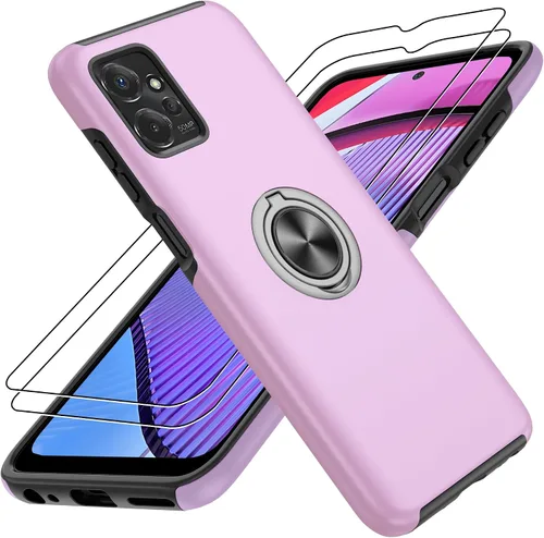 Vista 79 de Gritup - Funda para Galaxy A05S con protector de pantalla HD×2, funda protectora para teléfono a prueba de golpes con soporte magnético de anillo