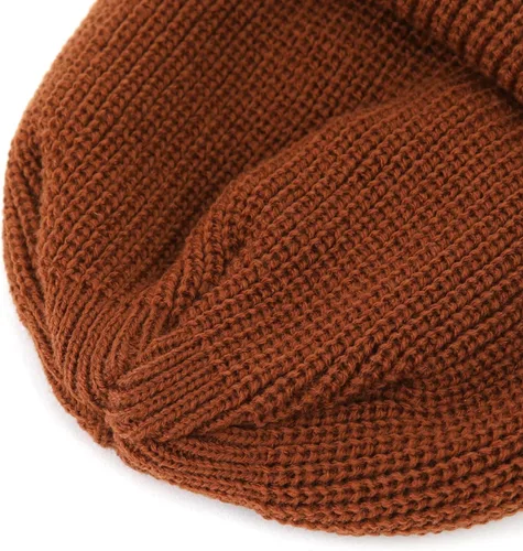 Vista 4 de UNDERCONTROL Gorro de punto unisex con etiqueta de latón dorado para otoño e invierno