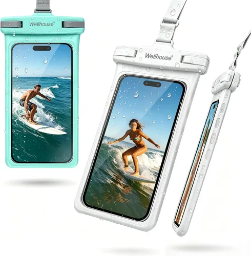 Vista 14 de wellhouse Funda impermeable para teléfono, estuche impermeable para iPhone 16 15 14 13 12 Pro Max XS Samsung, bolsa seca para celular IPX8 3D