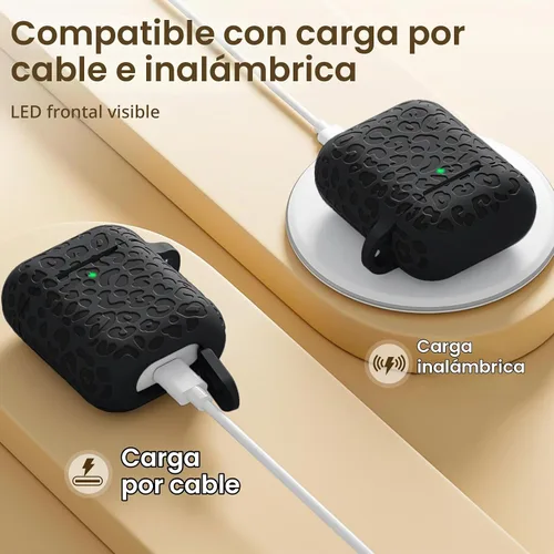 Vista 2 de Funda para Airpod Case y 2ª Generación con Diseño Leropard Grabado Compatible con Apple AirPods 2ª/1ª Generación de Carga, Bonita Protección