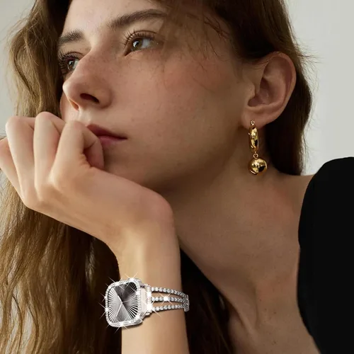 Vista 191 de Surace Bling - Carcasa con protector de pantalla para Apple Watch Series 3, 2, 1 de 1.496 pulgadas