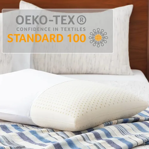 Vista 7 de JOTOM Almohada Talalay 100% natural de látex para dormir, almohada Queen de lujo para dormir de lado, espalda y boca abajo, funda de algodón