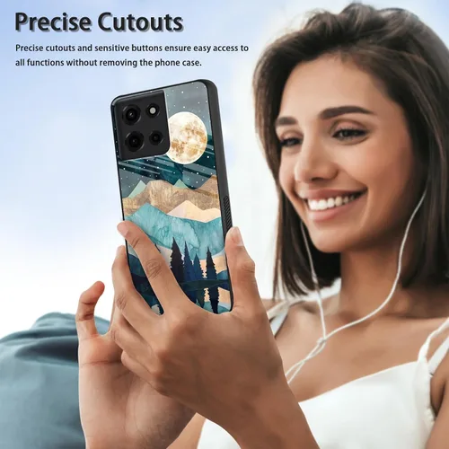 Vista 114 de Funda para Motorola Moto Edge 2022, cubierta trasera de vidrio templado con protector de pantalla, funda protectora a prueba de golpes para Motorola
