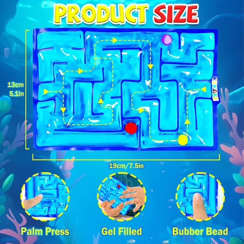 Vista 2 de Juguete sensorial de laberinto Fidget, juguetes sensoriales rellenos de gel para niños y adultos, para aliviar el estrés y la ansiedad, con relleno