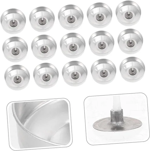 Vista 2 de EXCEART Juego de 100 velas de aluminio para decoración de velas, contenedor de caja de aperitivos, kits de adornos caseros, estuche de mecha