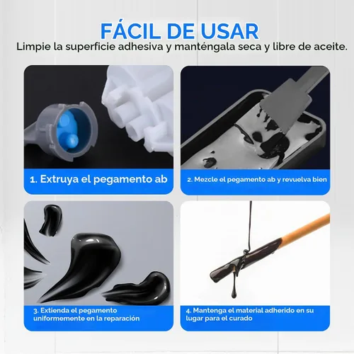 Vista 3 de Vicpricme Pegamento de plástico negro, pegamento epoxi de 2 partes, jeringa de 1.76 onzas, adhesivo de soldadura de plástico impermeable, puede unir