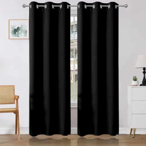 Vista 44 de Joydeco Cortinas opacas para dormitorio de 72 pulgadas de largo, 2 paneles de cortinas con aislamiento térmico para oscurecer la habitación