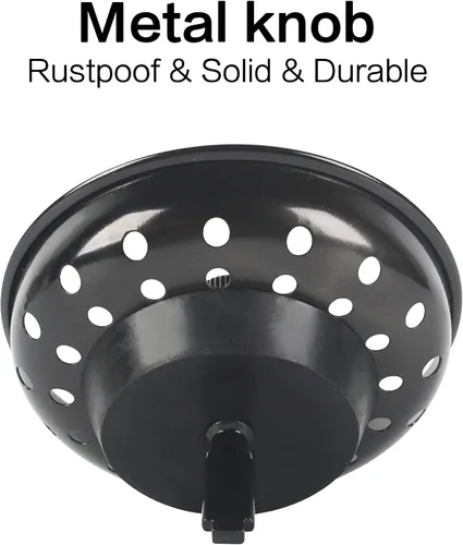 Vista 3 de Tapón negro para fregadero,Tapón de fregadero de acero inoxidable,Tapón de cesta de repuesto para fregadero de cocina negro