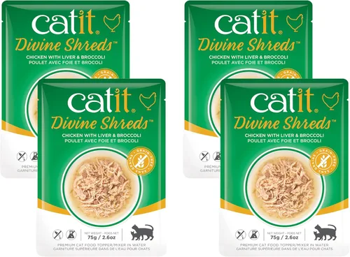 Vista 4 de Catit Divine Shreds Premium - Decoración de comida para gatos, pollo, paquete de 12