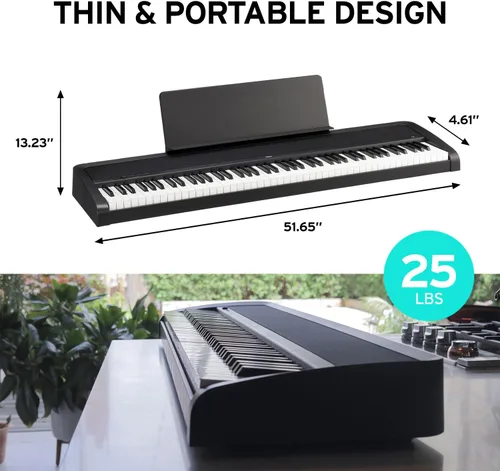 Vista 3 de Korg B2 Piano digital de 88 teclas con audio y USB MIDI - Software incluido - Negro (B2BK)