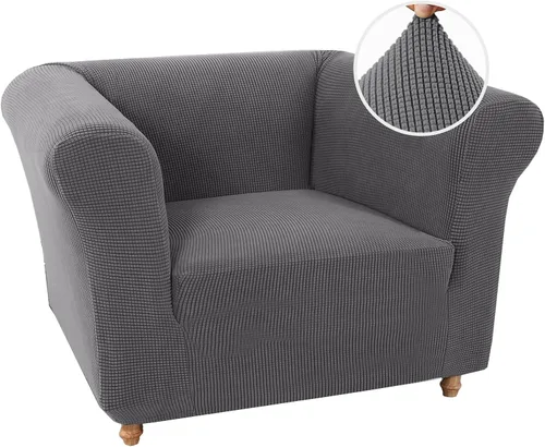 Vista 10 de Turquoize Funda elástica para silla estilo Chesterfield para sala de estar, 1 pieza, funda de sofá suave y antideslizante con tela jacquard gruesa