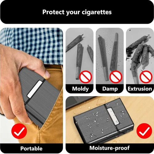 Vista 4 de roygra 2PCS 1-1/4 or 70mm Size Pre-roll Cone Holder Case, 10-Hole Cigarette Case for Men Women, 10 Capacity Travel Container Storage Box, Smoking