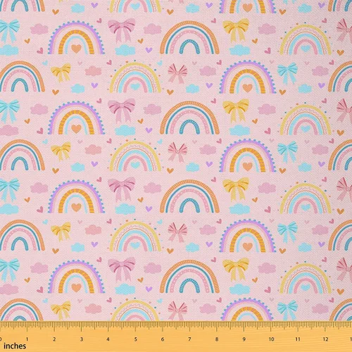 Vista 29 de Tela con Patrón de Ajolote Rosa por Yarda Estilo de Dibujos Animados Encantadora Tela de Vida Silvestre para Niños Adolescentes Flores Hojas Lindo