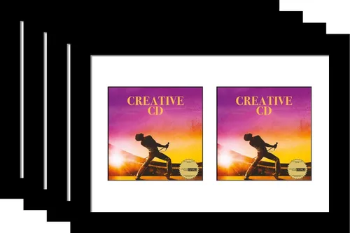 Vista 9 de Creative Picture Frames Marco de música artística de doble cubierta de CD de 8 x 12 pulgadas con paspartú negro de pie o exhibición de pared