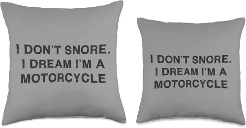 Vista 3 de YO! I Don't Snore - Almohada de sarcasmo para motocicleta, con frase divertida para hombre, 16 x 16 pulgadas, multicolor