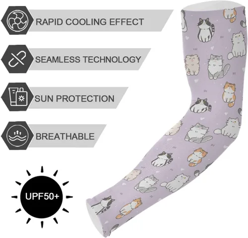 Vista 5 de Qilmy Mangas de brazo para hombres y mujeres, mangas de brazo con enfriamiento solar UV con orificio para el pulgar para conducir, ciclismo, golf