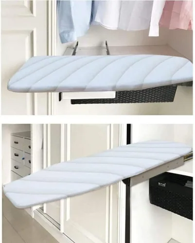 Vista 3 de Tabla de planchar retráctil extraíble para guardar en el cajón, fácil de instalar, tabla de planchar oculta/plegable