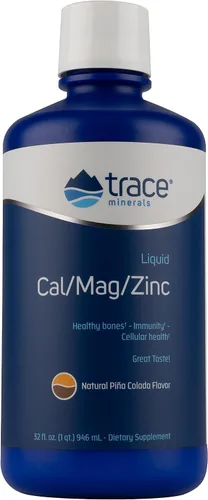Vista 5 de Trace Minerals Cal/Mag/Zinc líquido, calcio, magnesio, zinc, vitamina D3 Suplemento dietético que apoya la densidad de tejido, músculo y hueso