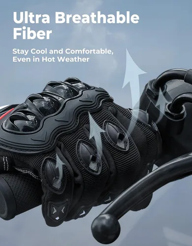 Vista 5 de KEMIMOTO - Guantes de motocicleta para hombre, guantes de ciclismo para pantalla táctil, para deportes al aire libre, en carretera, vehículo Negro