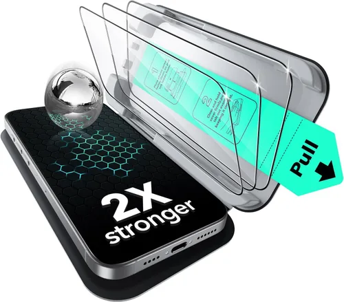 Vista 15 de ESR Paquete de 3 protectores de pantalla para iPhone Air, grado militar, inastillables, dureza 9H, vidrio templado de cobertura completa para iPhone
