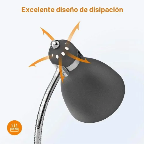 Vista 5 de LEPOWER Lámpara de pie, lámpara de pie de metal con cuello de cisne ajustable para dormitorio Negro arena