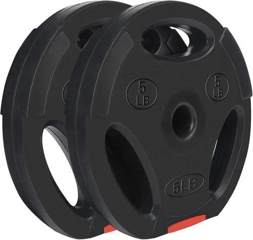 Vista 2 de Signature Fitness Vinyl Standard Plate Weight Plate for Strength Training and Weightlifting, Multiple Sizes