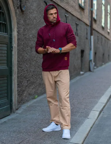Vista 4 de COOFANDY Pantalones casuales con cordón para hombre, ajuste regular, cintura elástica, algodón básico, pierna recta, pantalones cargo