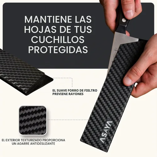 Vista 4 de Asaya Protectores profesionales para filos de cuchillo, dos fundas universales para cuchillos Streak, 6 x 1 pulgada, extra resistente, plástico ABS