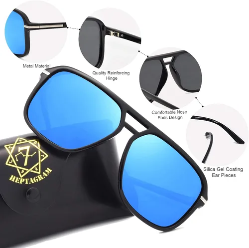 Vista 4 de Gafas de sol polarizadas estilo aviador retro caliente para hombre
